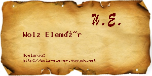 Wolz Elemér névjegykártya