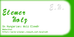 elemer wolz business card