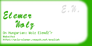 elemer wolz business card